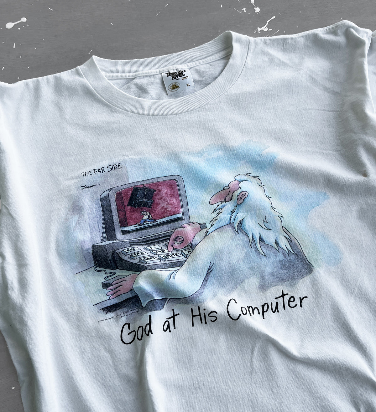 Vintage God at His Computer - XL